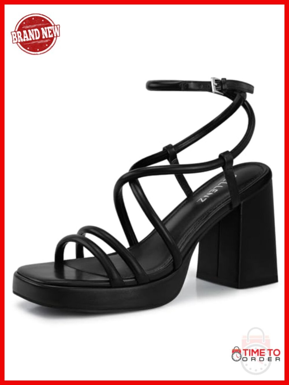 Chunky Platform Heeled Sandals, 3.9 Inch Strappy High Heels
